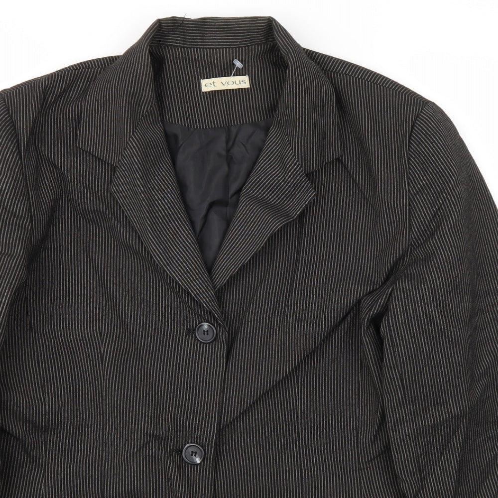 et  vous Womens Brown   Jacket Blazer Size 14