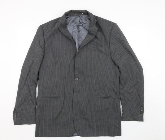 Mexx Womens Grey Striped  Jacket Suit Jacket Size 18