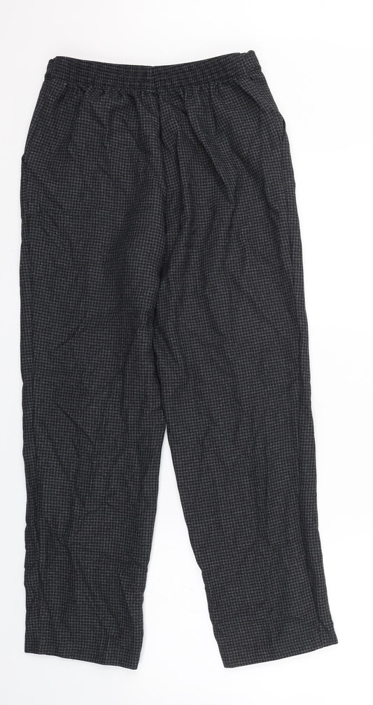 M&S Womens Black Houndstooth  Trousers  Size 10 L24 in