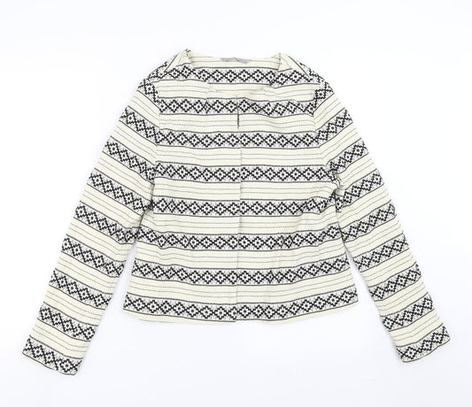 Sainsburys  Womens Ivory Geometric  Jacket  Size 14