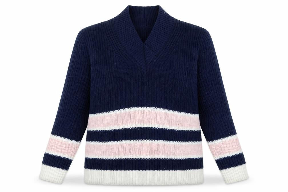 Marks and Spencer Womens Blue Striped Knit Pullover Jumper Size XS