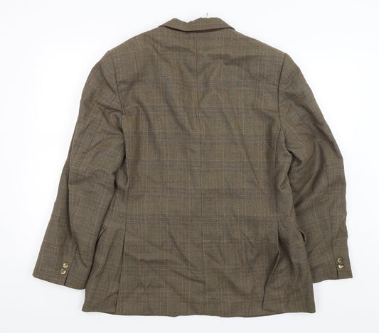 Talisman Mens Green Plaid  Jacket Blazer Size L