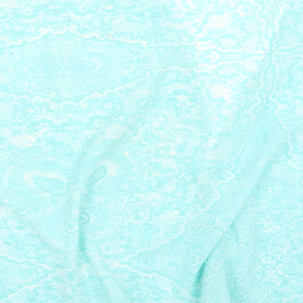 New Look Womens Blue Floral  Wrap Jumper Size M