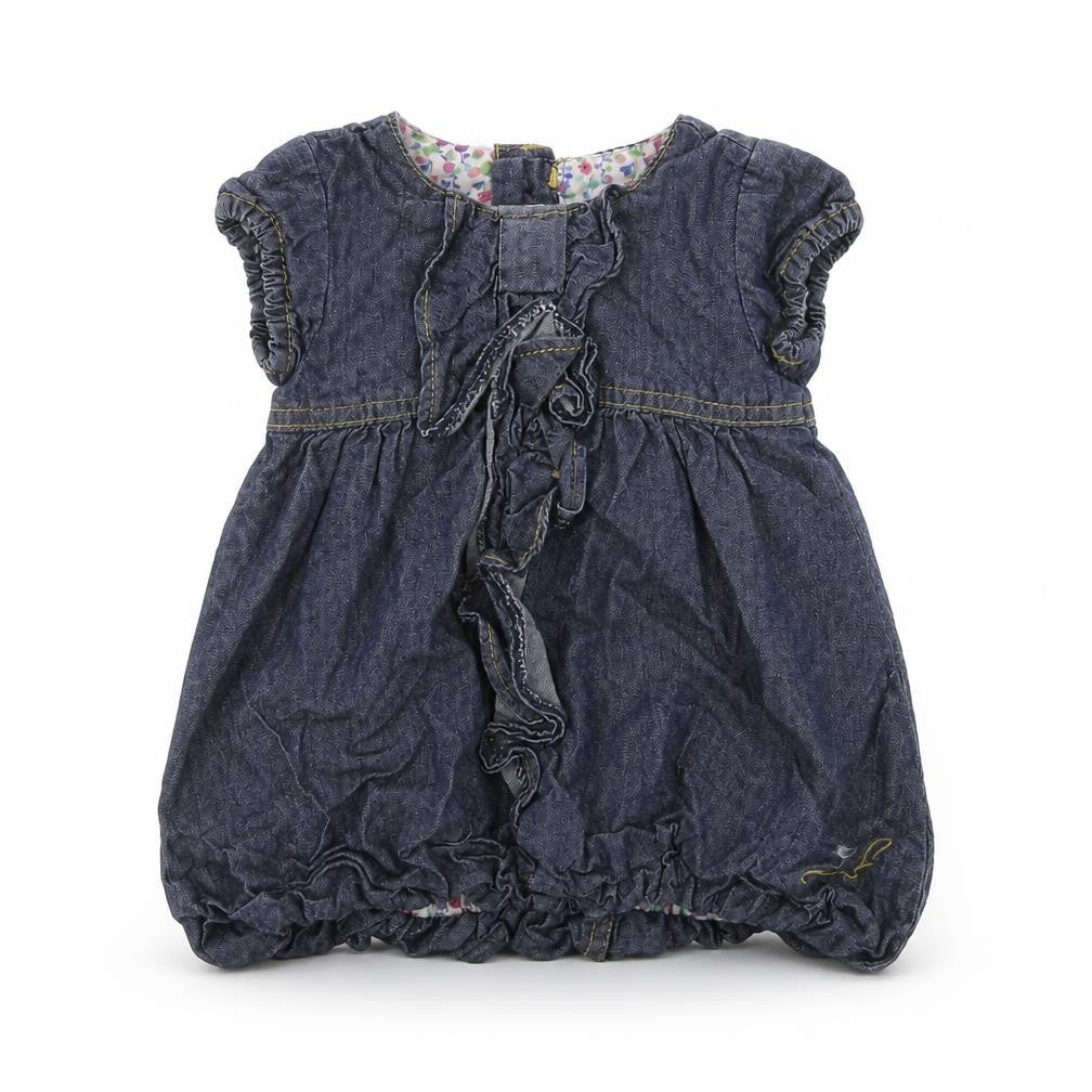 Front view of BAKER BABY girls’ blue a-line, size 0-3, months