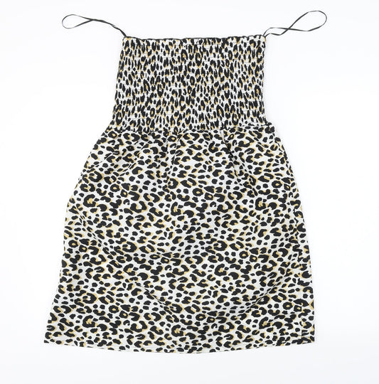 Studio Womens White Animal Print  A-Line  Size 12