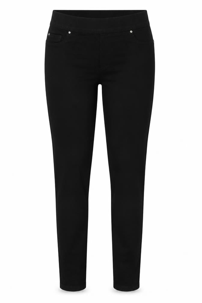 Front view of denim co women’s black skinny jeans, size UK 12, 26-inch leg