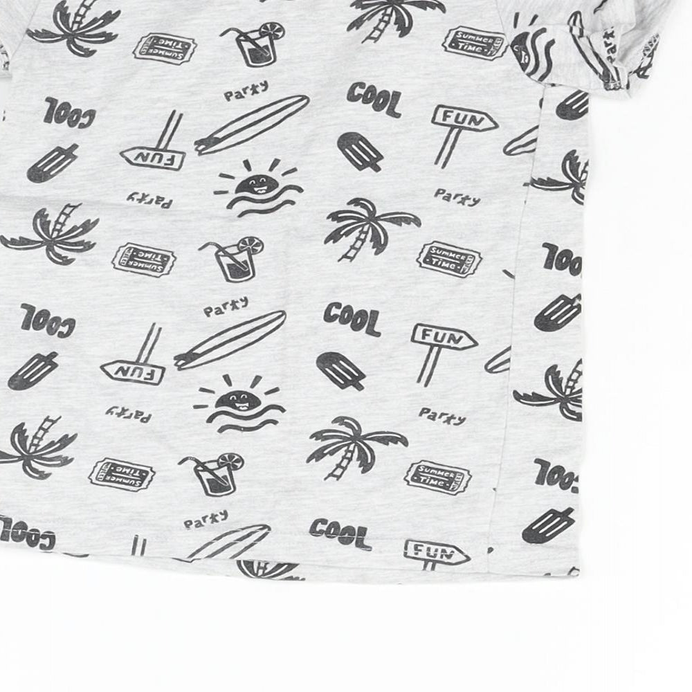 Primark Girls Grey Geometric  Basic T-Shirt Size 12-18 Months