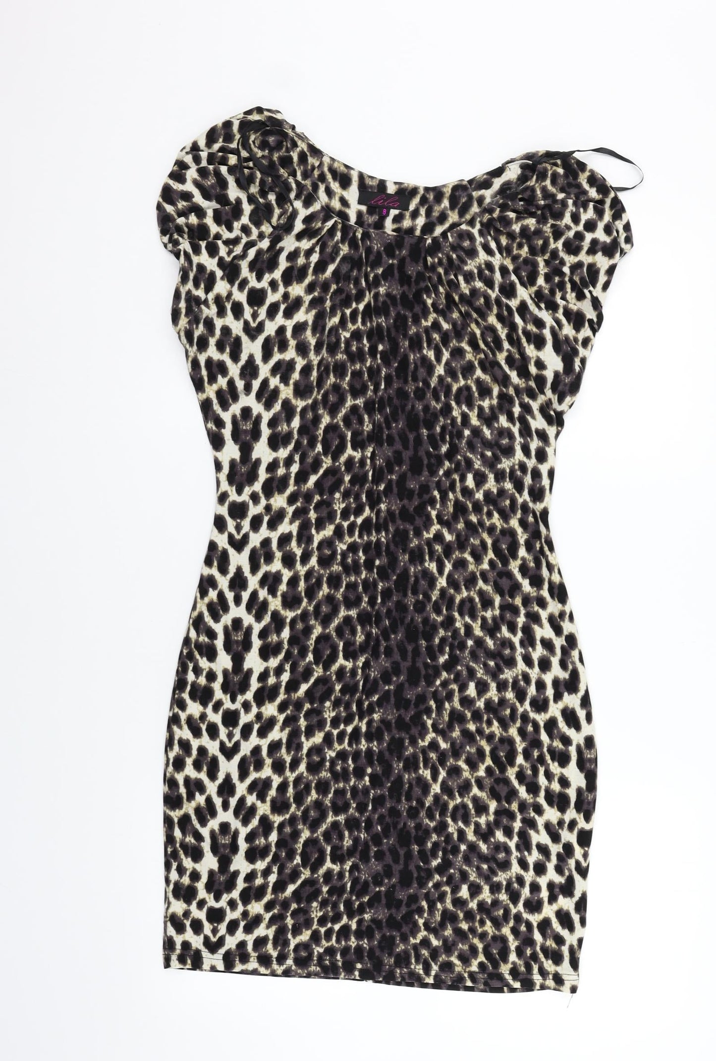 Lila Womens Beige Animal Print  A-Line  Size 8