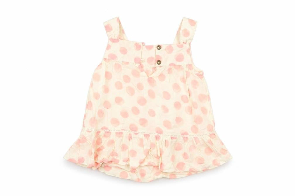 Front view of F&F girls’ beige geometric a-line, size 12-18, months