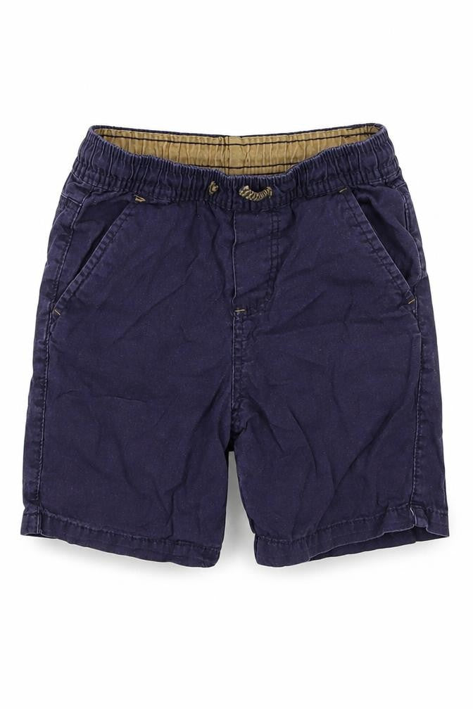 Front view of Denim & Co. boys’ blue bermuda shorts, size 3-4, years