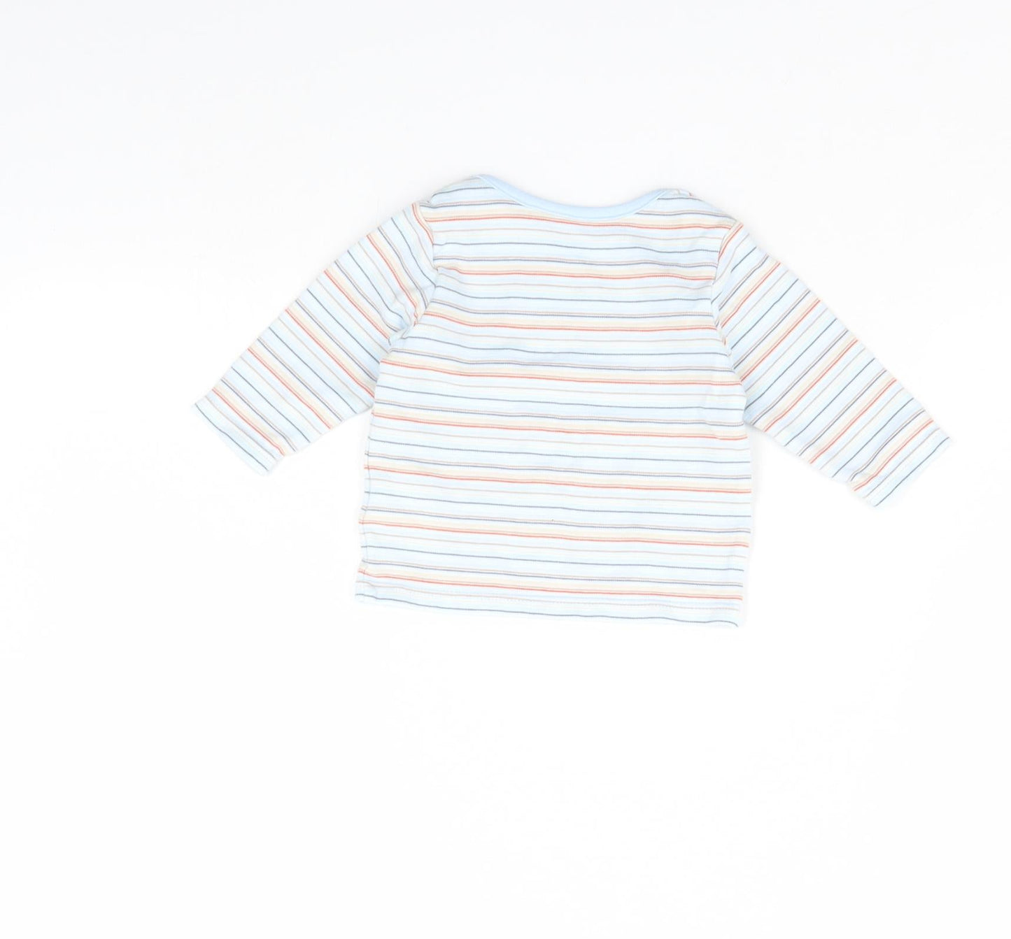 m&s Boys Blue Striped  Basic T-Shirt Size 0-3 Months