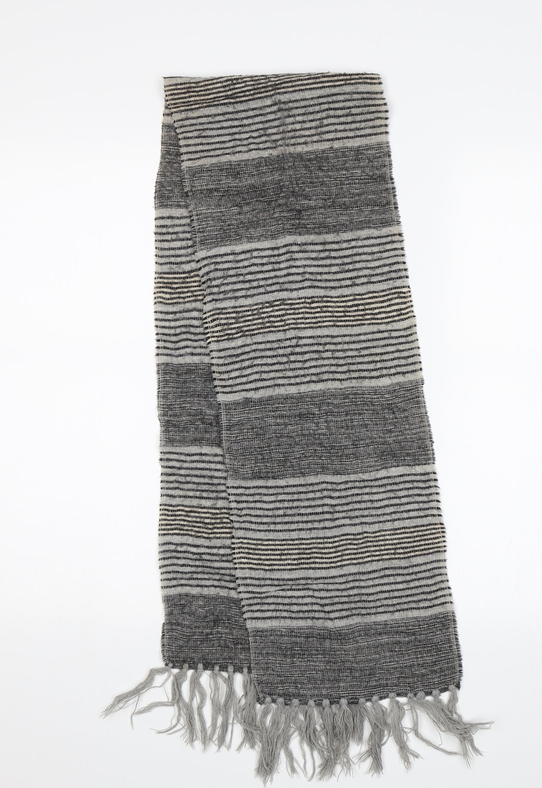 Preowrn Unisex Grey Striped   Scarf