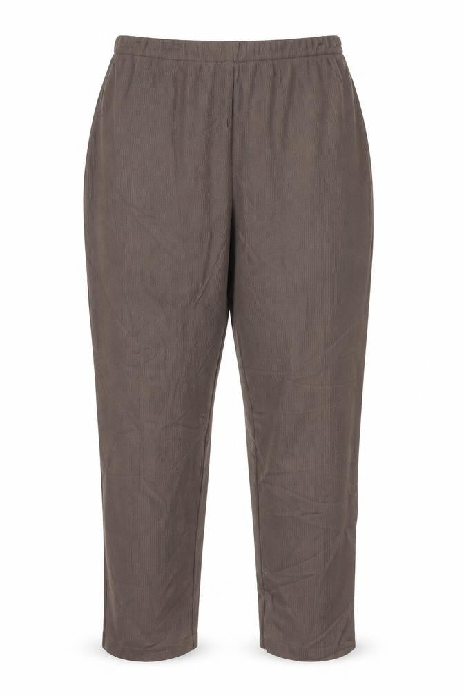 Front view of C&A women’s brown trousers, size UK 18, 23-inch leg