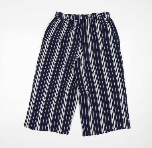 Select Womens Blue Striped  Cut-Off Shorts Size 8