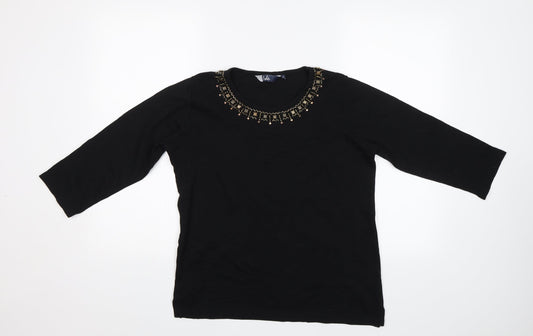 Isle Womens Black   Basic Blouse Size M