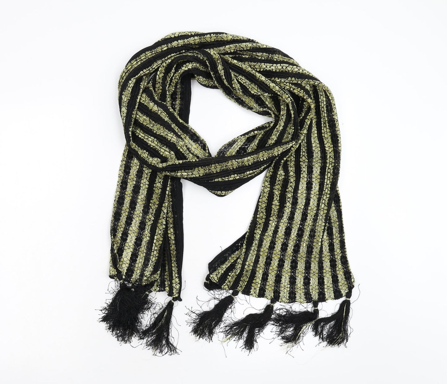 Preworn Womens Gold Striped   Scarf