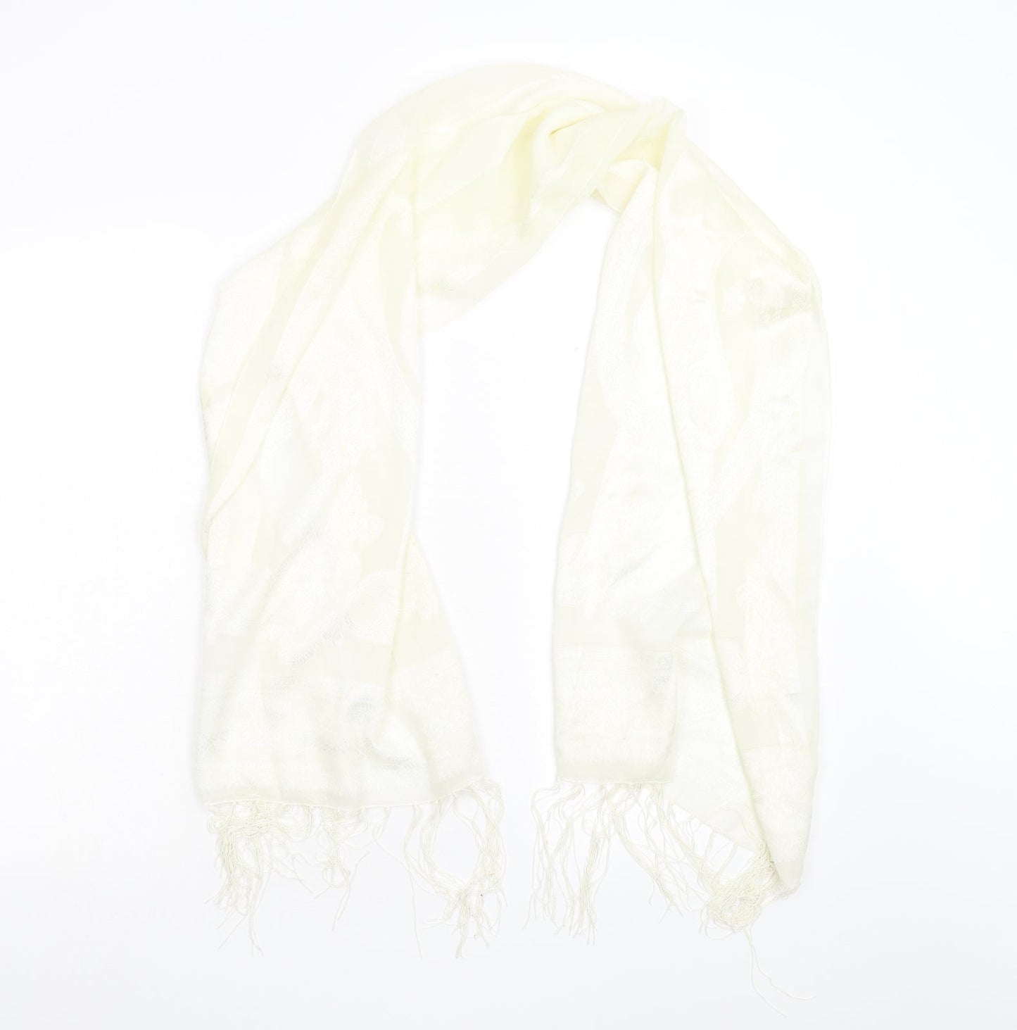 Preworn Womens Ivory Geometric   Scarf