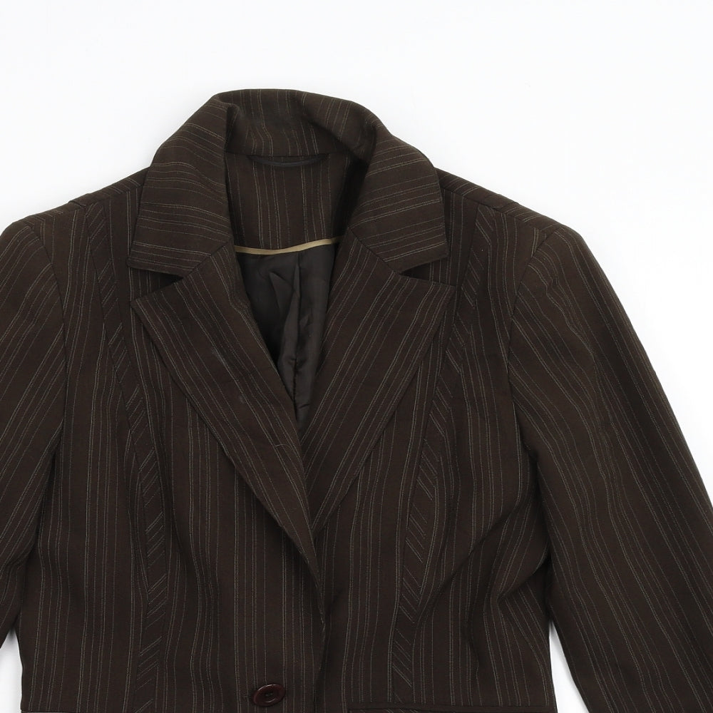 Evie Womens Brown   Jacket Blazer Size 10