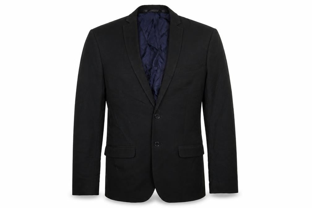 Front view of Red Herring men’s black jacket blazer, size 36