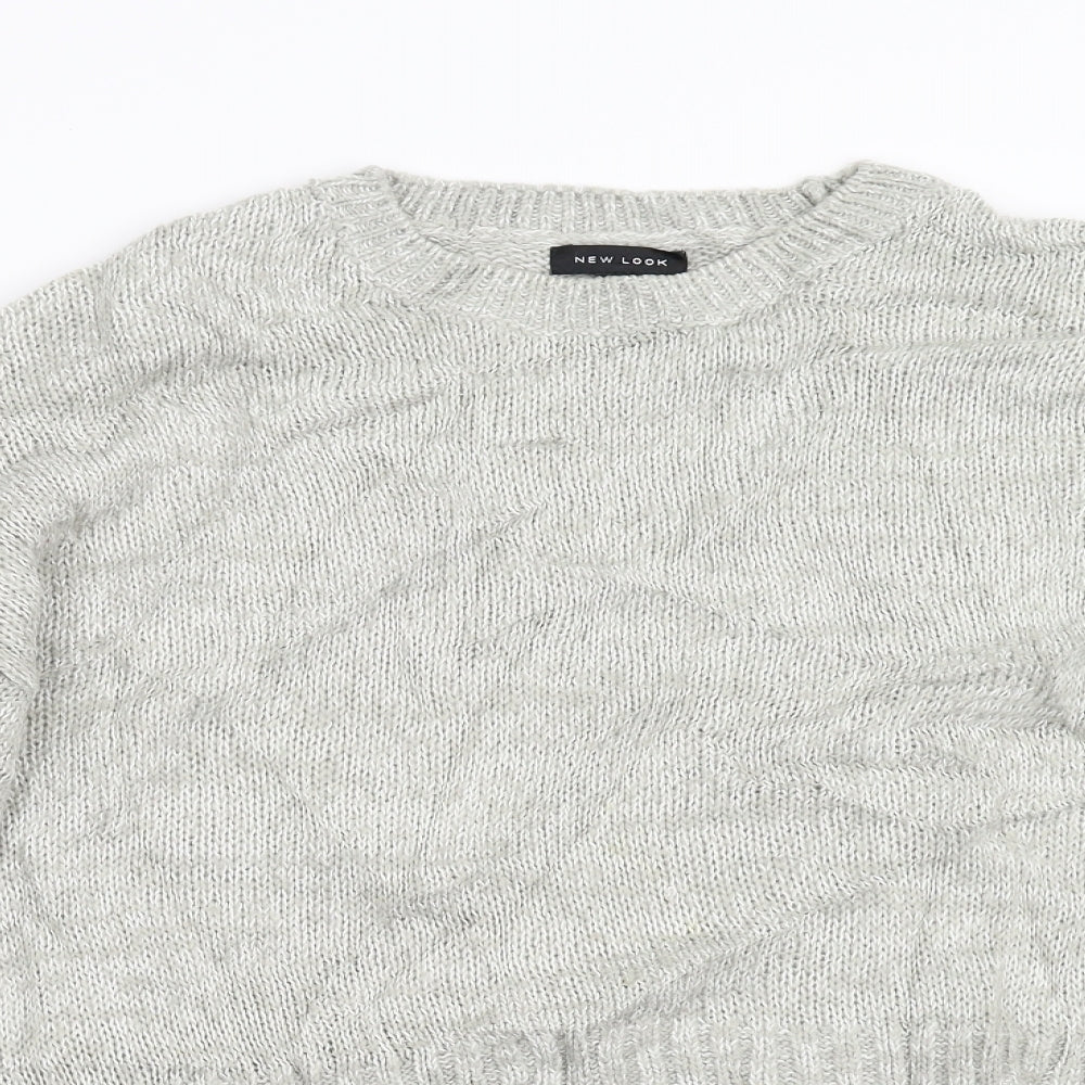 New Look Womens Grey  Knit Pullover Jumper Size L