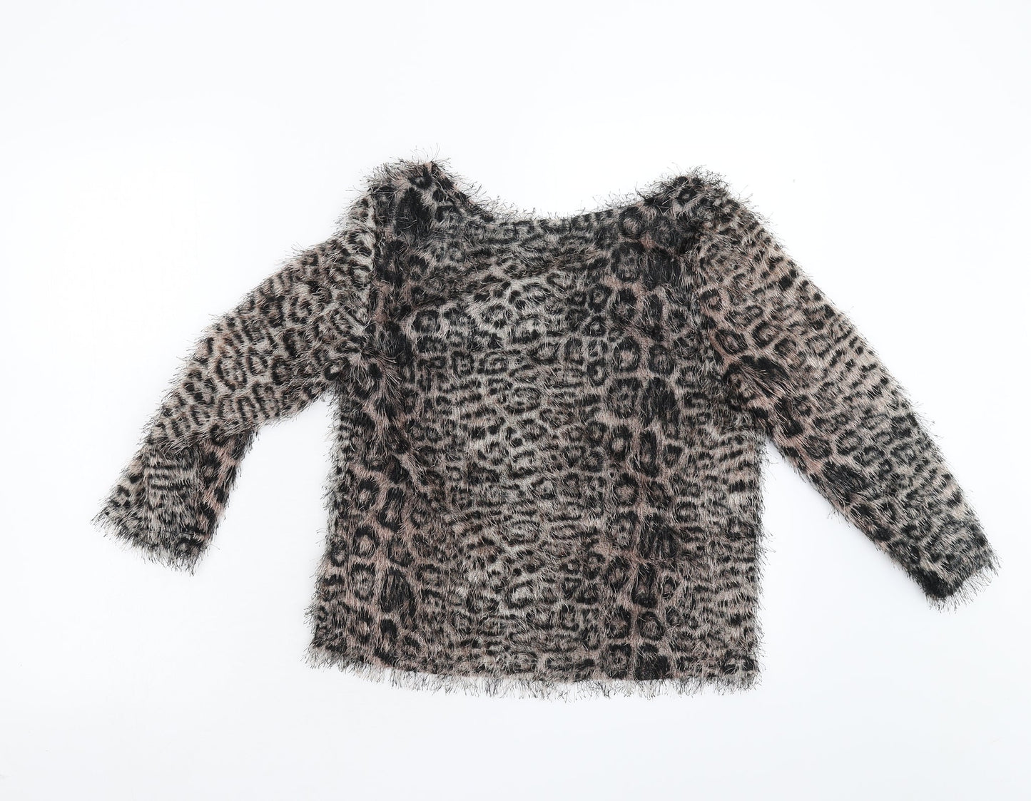 Zuppe Womens Brown Animal Print  Pullover Jumper Size S
