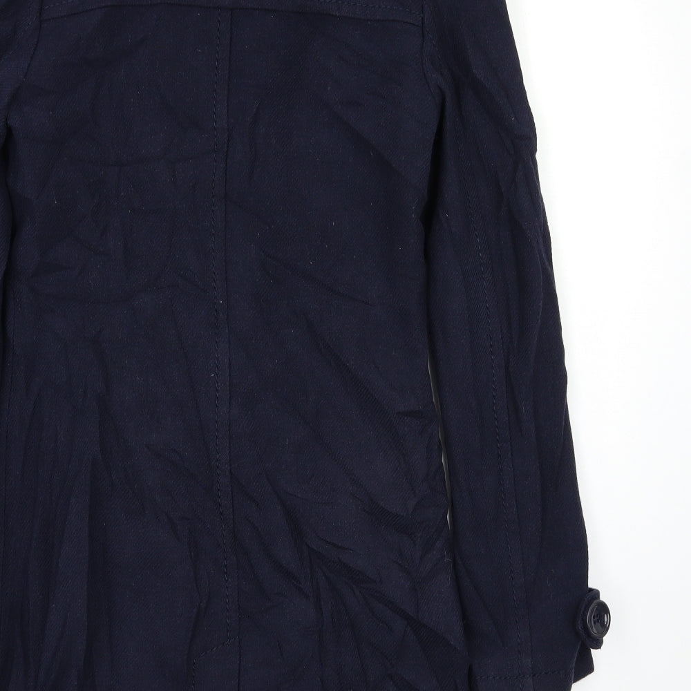 H&M Womens Blue   Pea Coat Coat Size S