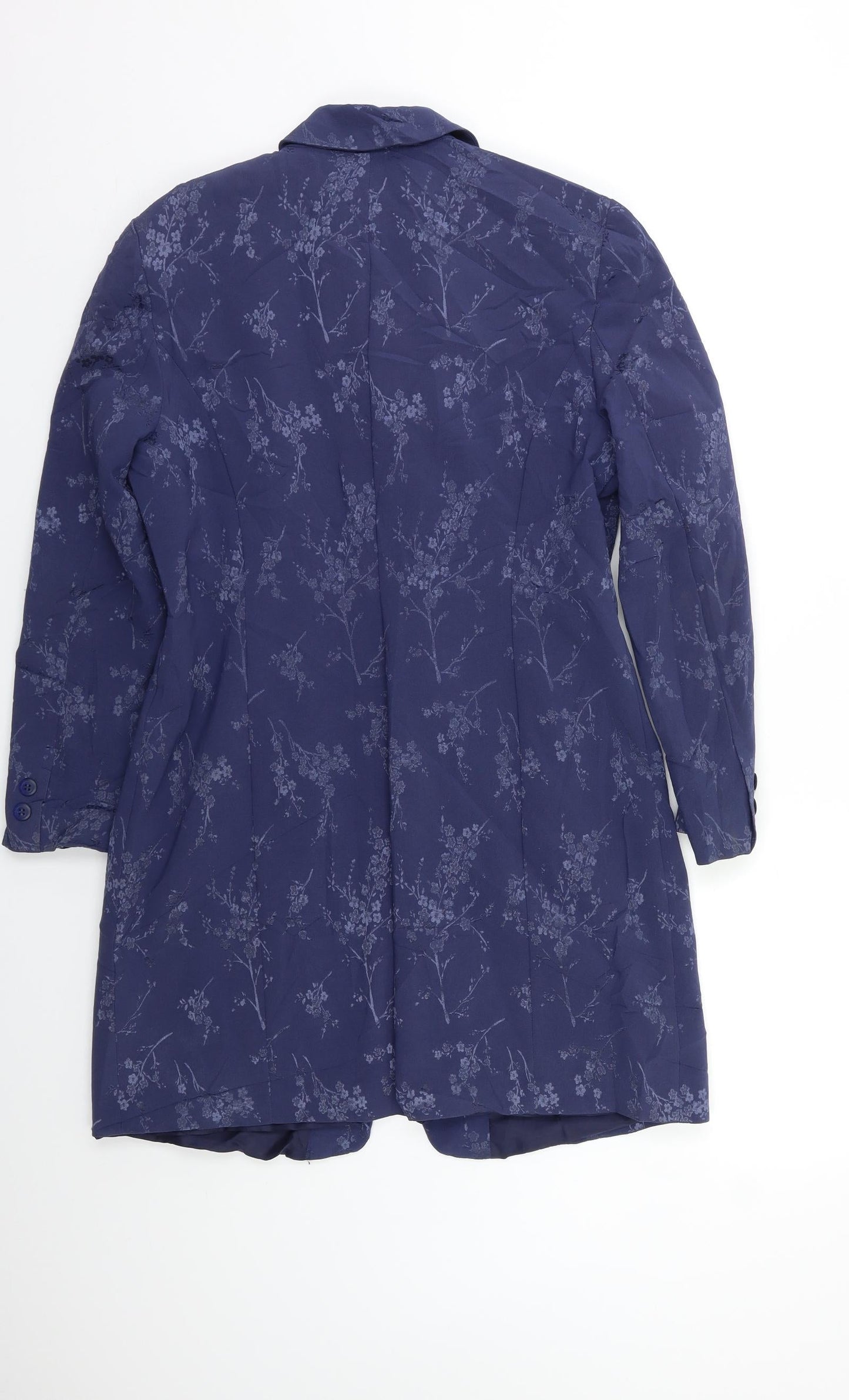 Choise Womens Blue Floral  Jacket Blazer Size M