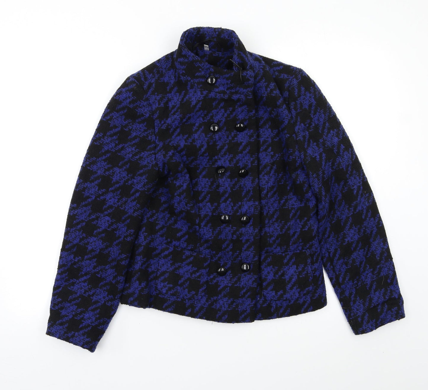Isle Womens Blue Check  Jacket Blazer Size M