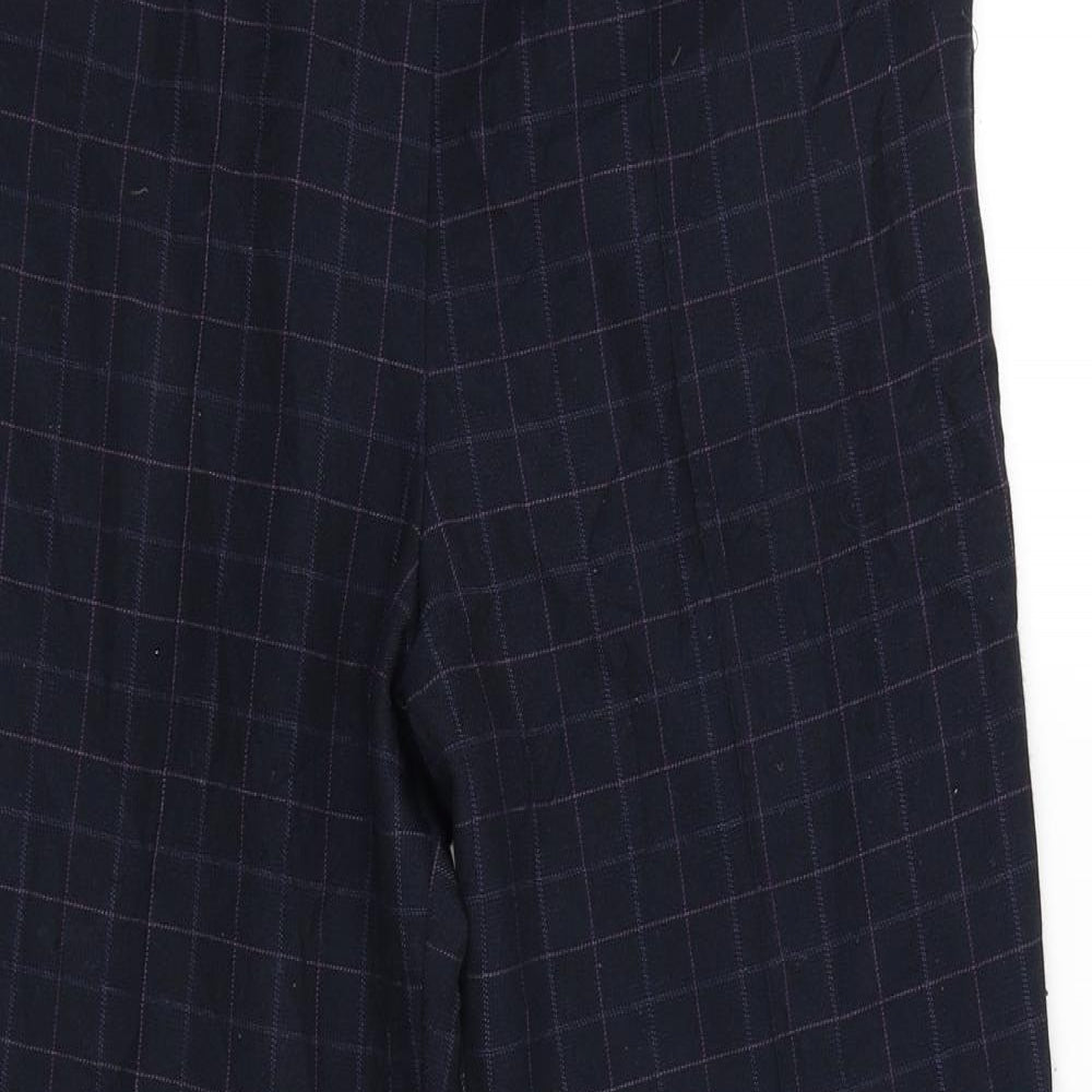 Marks and Spencer Womens Blue Check  Jegging Trousers Size 12 L26 in