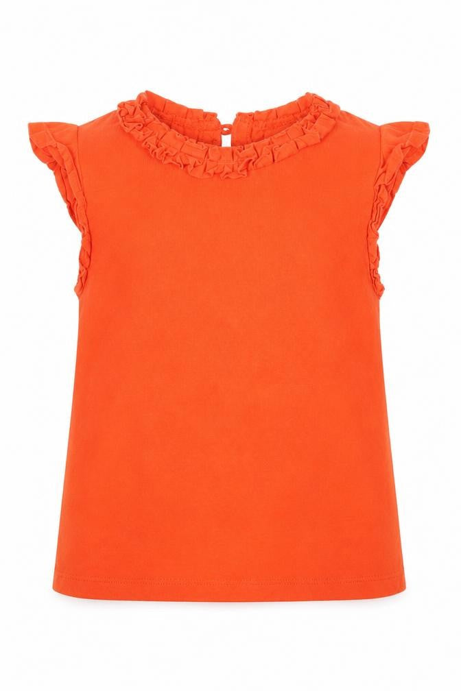 Front view of Next girls’ orange basic t-shirt, size 12-18, months