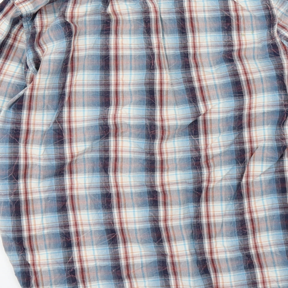 riverisland Mens Blue Check   Polo Size M
