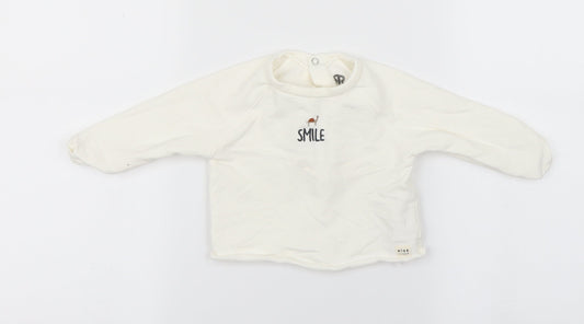 River Island Girls White   Pullover Jumper Size 6-9 Months  - smile