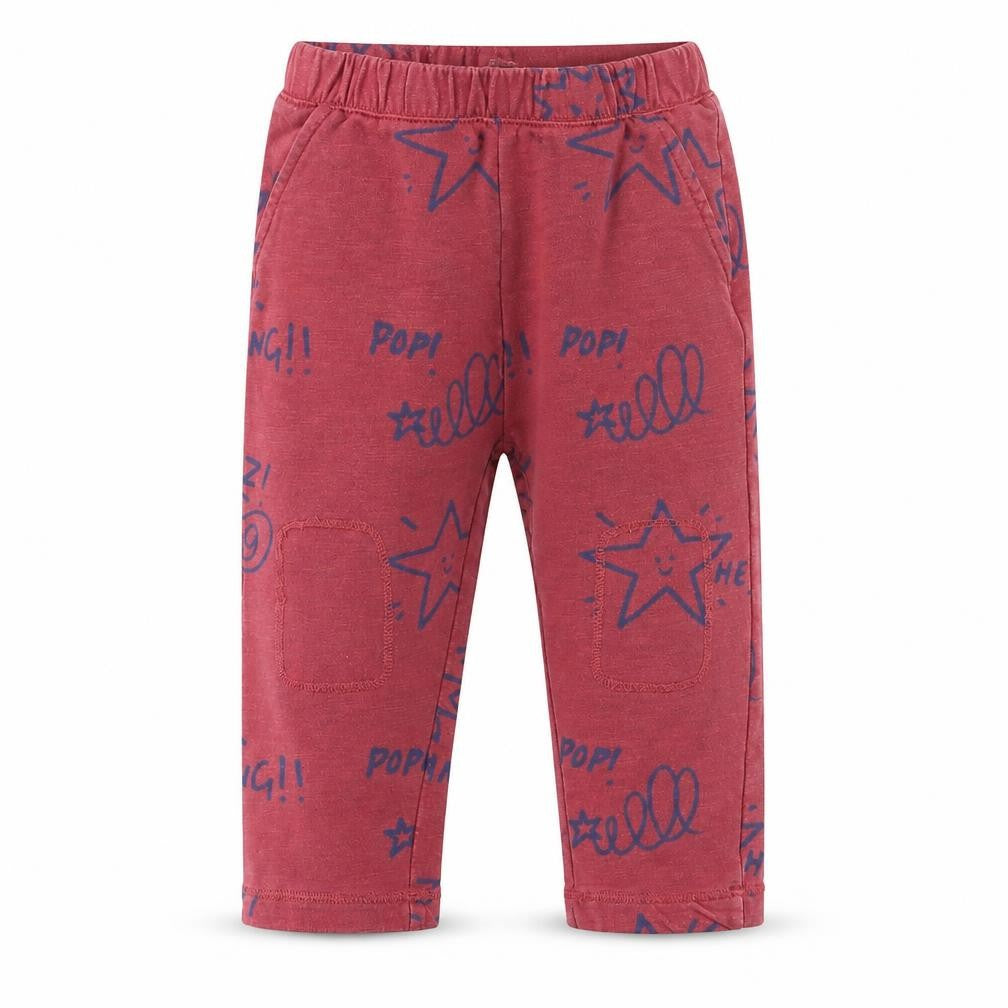 Front view of Marks & Spencer Baby Red Track Pants Trousers, size 9, Months