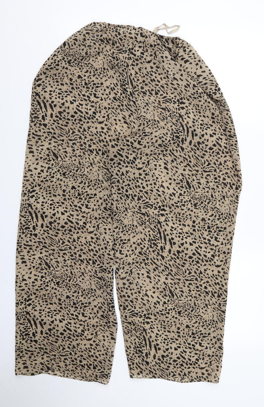 Preworn Womens Brown Animal Print  Trousers  Size 34 L23 in