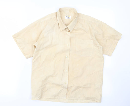 school life Girls Beige  Rayon Basic Button-Up Size 12 Years
