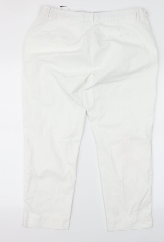 m&s Womens White   Trousers  Size 14 L21 in