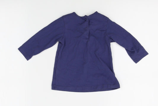 M&S Girls Blue   Basic T-Shirt Size 6-9 Months