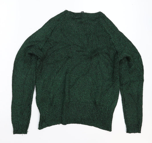 Divided Womens Green  Knit Pullover Jumper Size XS