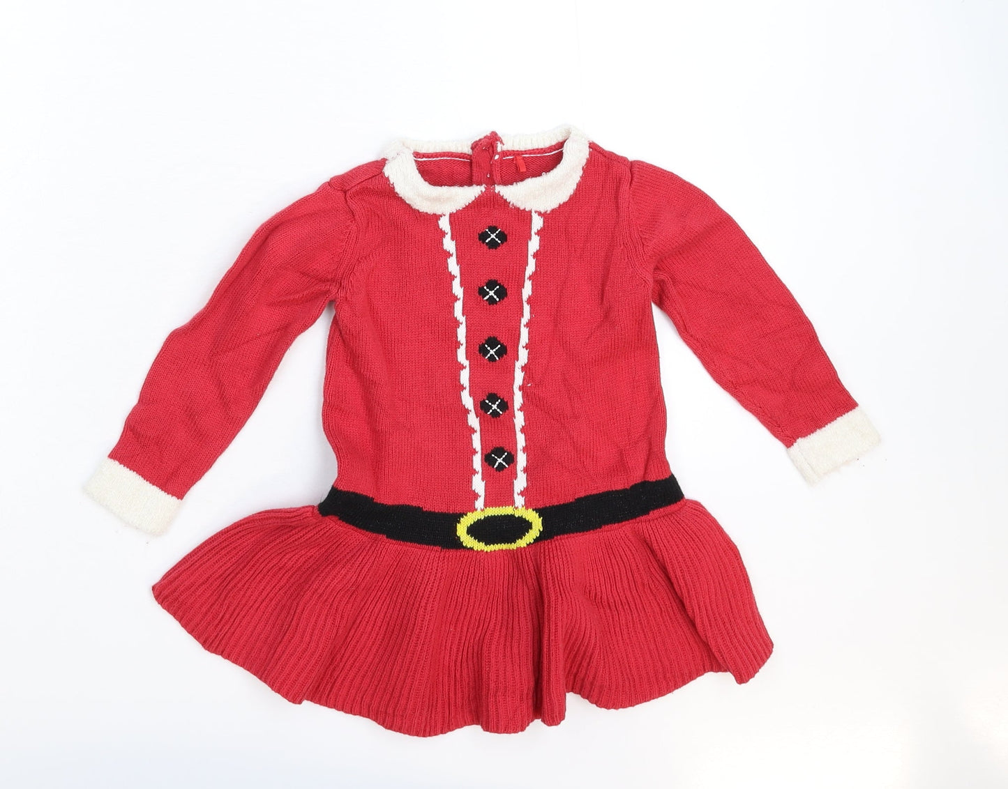 TU Girls Red  Knit Jumper Dress  Size 12 Months  - Christmas