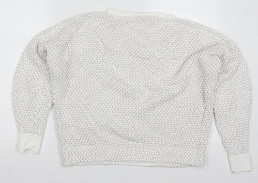 Wallis Womens White  Knit Pullover Jumper Size L