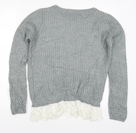 NEXT Womens Grey  Knit Pullover Jumper Size M