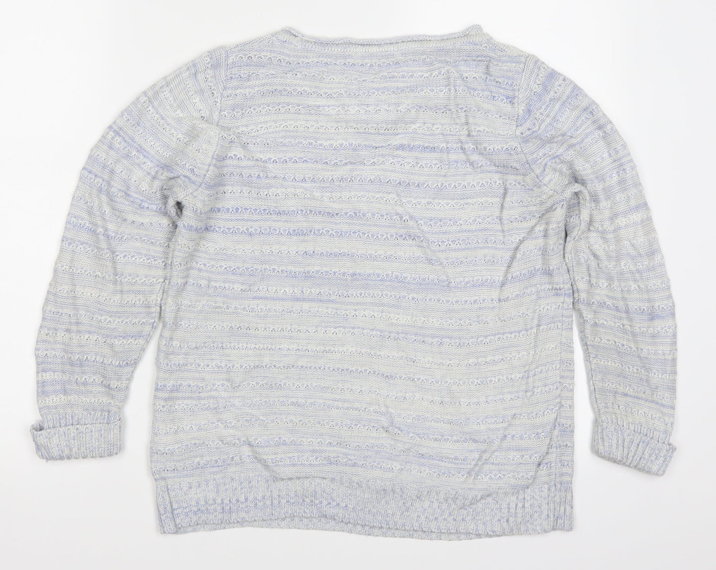 Marks and Spencer Womens Blue Striped Knit Pullover Jumper Size 8