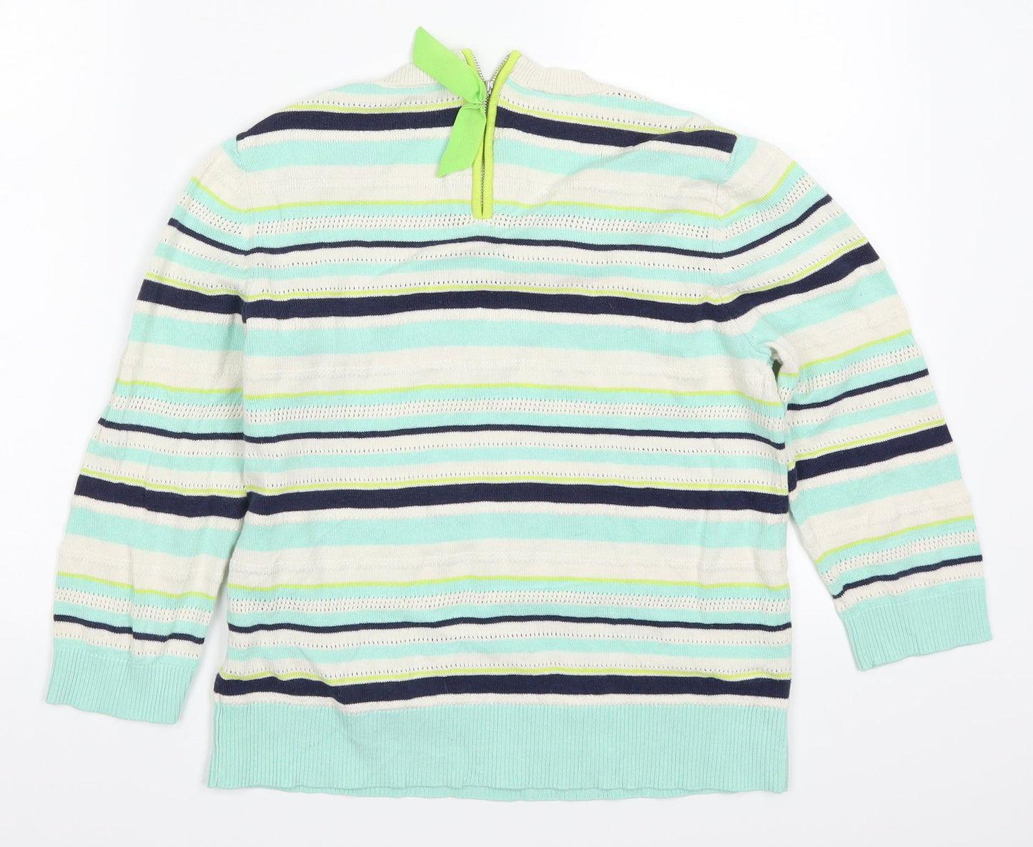 Oasis Womens Blue Striped  Pullover Jumper Size S