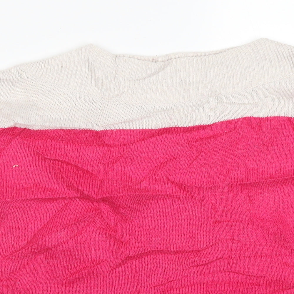 Roman Womens Pink Striped  Pullover Jumper Size 12