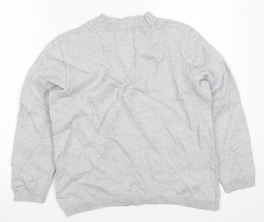 Preworn Womens Grey Striped  Pullover Jumper Size 16