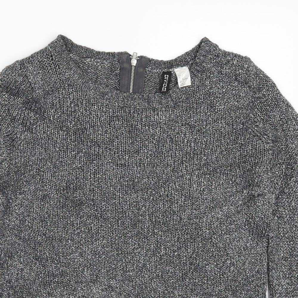 H&M Womens Silver  Knit Pullover Jumper Size 6