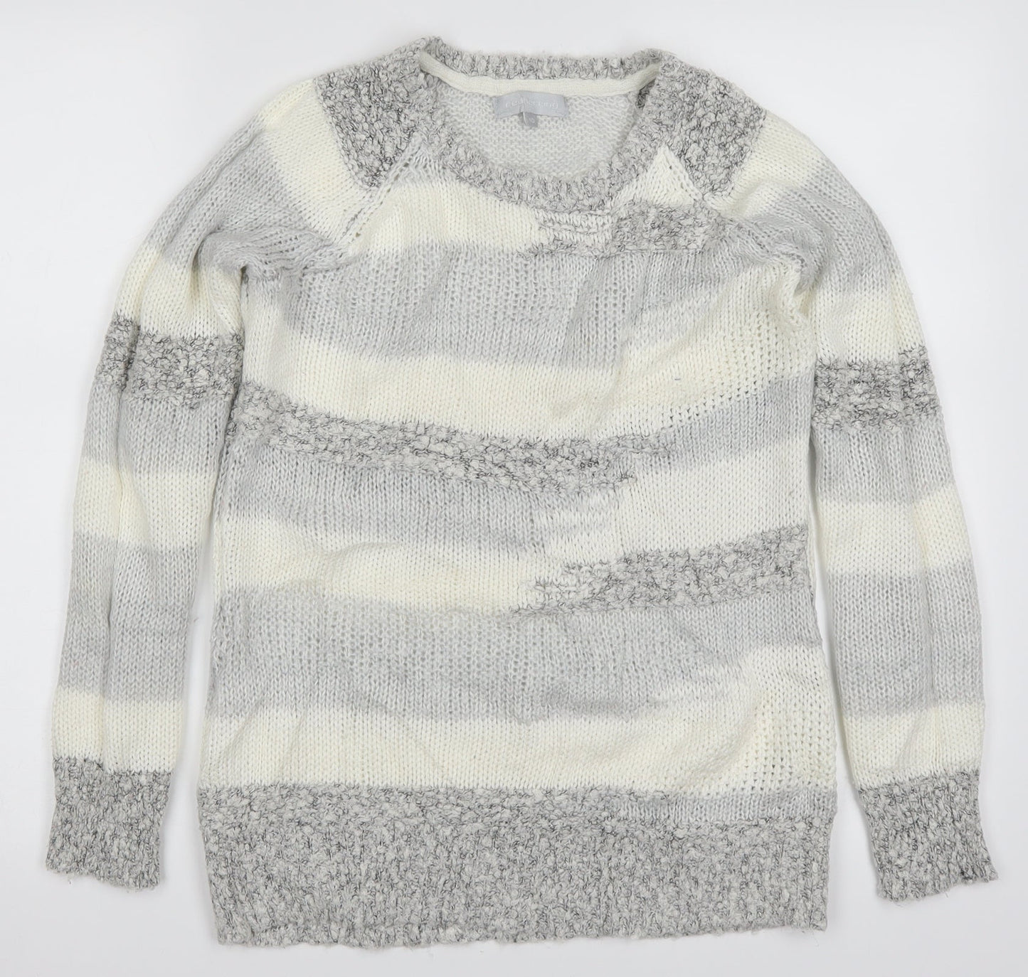 Red Herring Womens Grey Striped Knit Pullover Jumper Size 10