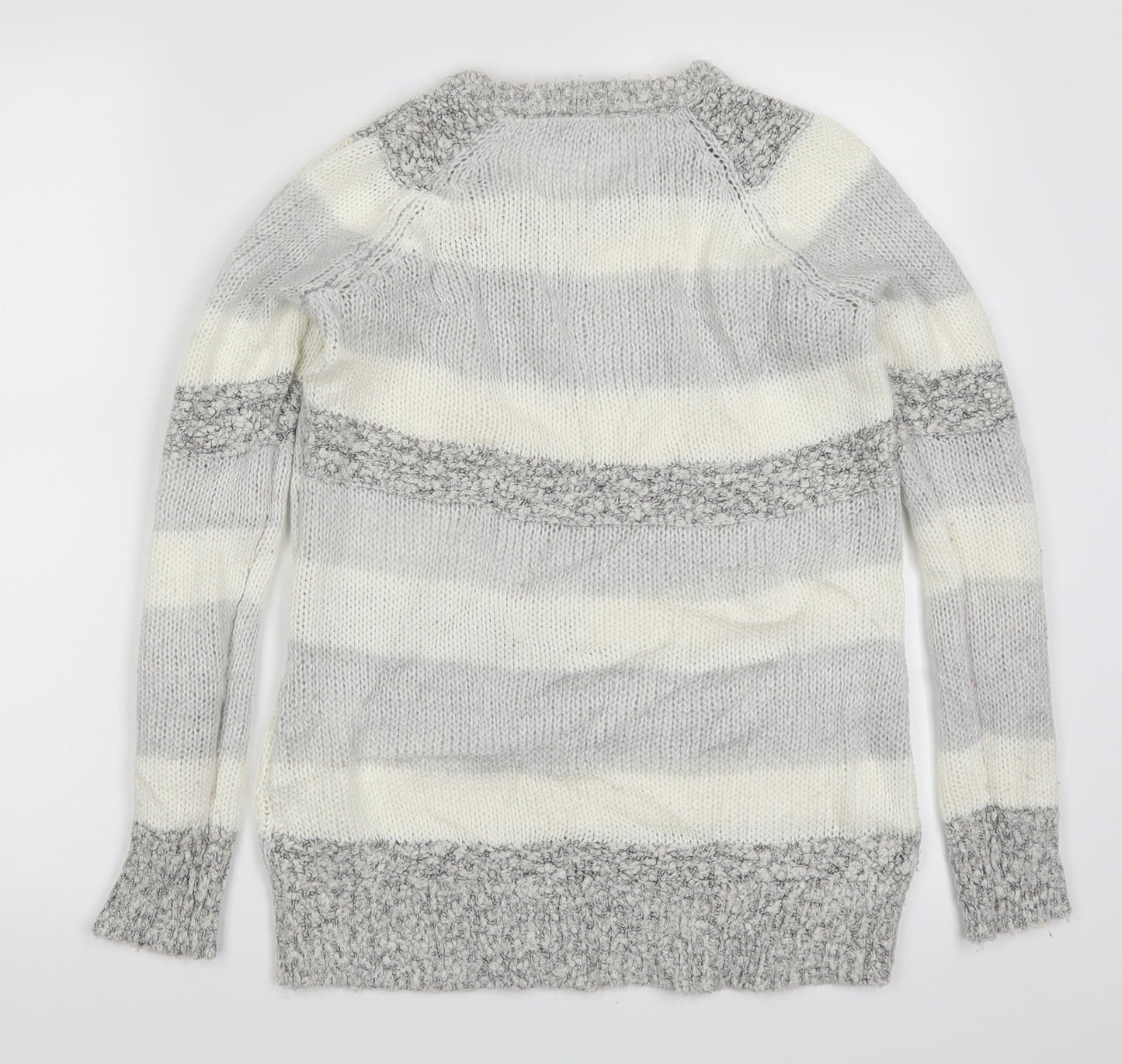 Red Herring Womens Grey Striped Knit Pullover Jumper Size 10