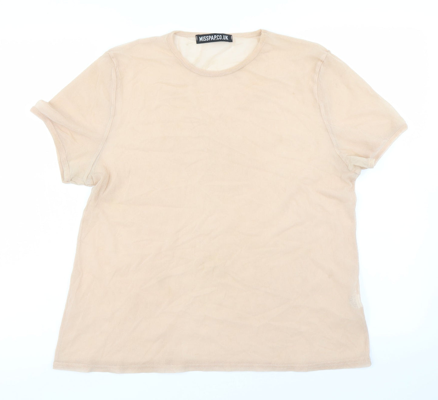 Misspap Womens Pink   Basic T-Shirt Size 10