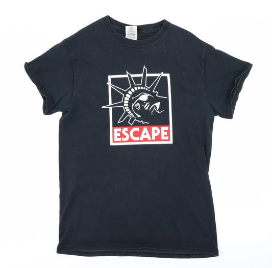 Gildan Mens Black    T-Shirt Size S